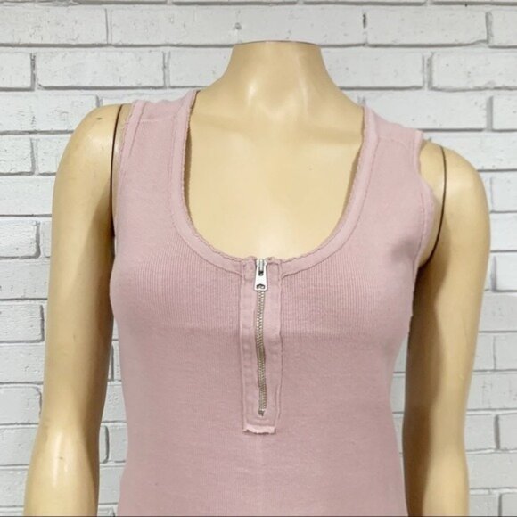 AllSaints Alysia Zip‑Front Pink Bodysuit – NWT, Fitted, Statement  Top - Picture 2 of 8